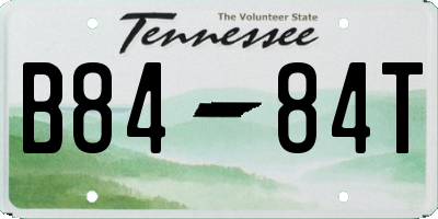 TN license plate B8484T
