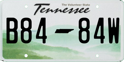 TN license plate B8484W