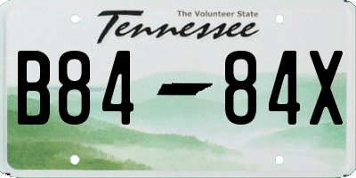 TN license plate B8484X