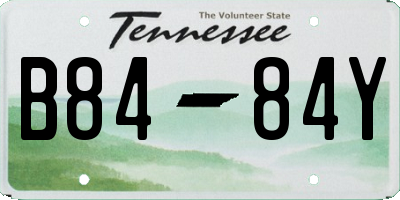 TN license plate B8484Y