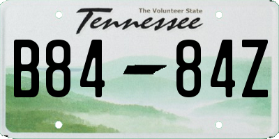TN license plate B8484Z