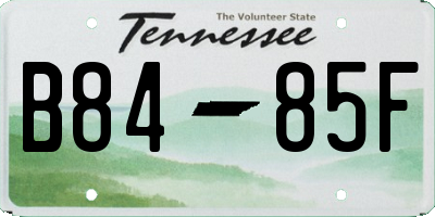 TN license plate B8485F