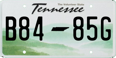 TN license plate B8485G