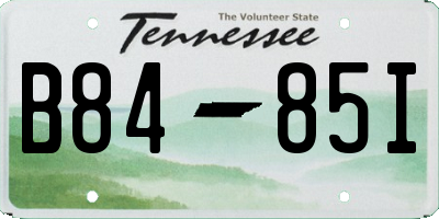 TN license plate B8485I
