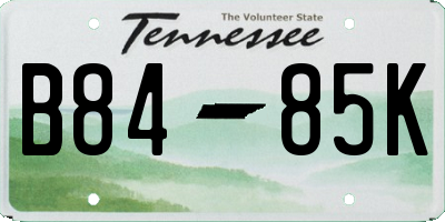 TN license plate B8485K
