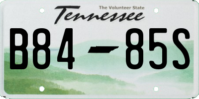 TN license plate B8485S