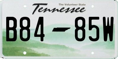 TN license plate B8485W