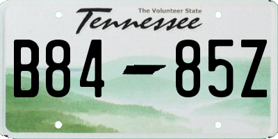 TN license plate B8485Z
