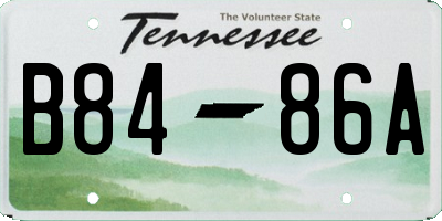 TN license plate B8486A