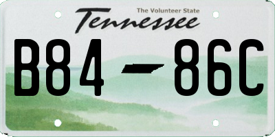 TN license plate B8486C
