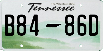 TN license plate B8486D