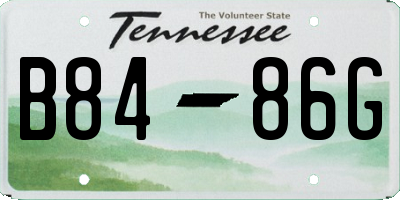 TN license plate B8486G