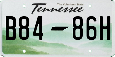 TN license plate B8486H