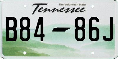 TN license plate B8486J