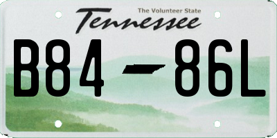 TN license plate B8486L