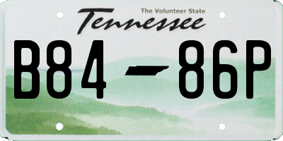 TN license plate B8486P
