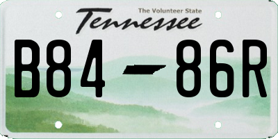 TN license plate B8486R