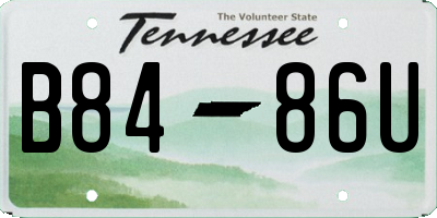 TN license plate B8486U