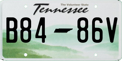 TN license plate B8486V