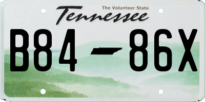 TN license plate B8486X