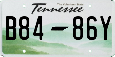 TN license plate B8486Y