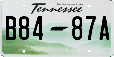 TN license plate B8487A