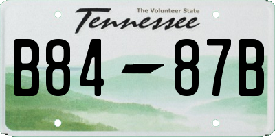 TN license plate B8487B