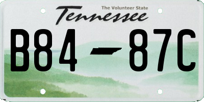 TN license plate B8487C