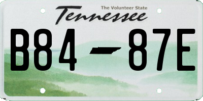 TN license plate B8487E