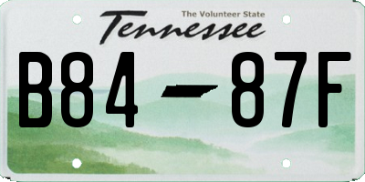 TN license plate B8487F