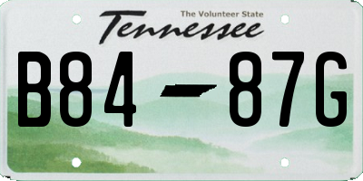 TN license plate B8487G
