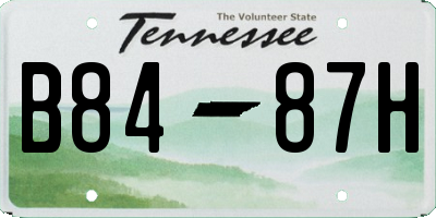 TN license plate B8487H