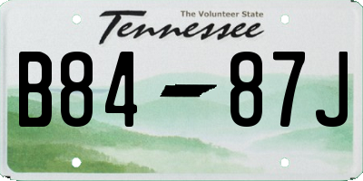 TN license plate B8487J