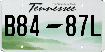 TN license plate B8487L