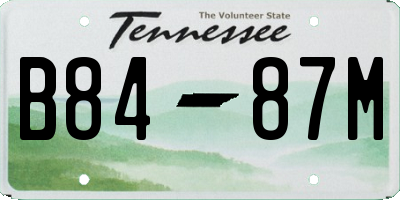 TN license plate B8487M