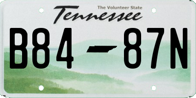 TN license plate B8487N
