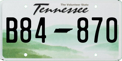TN license plate B8487O