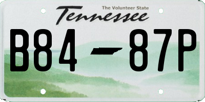 TN license plate B8487P