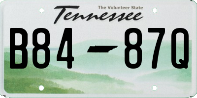 TN license plate B8487Q