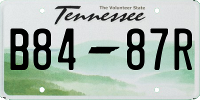 TN license plate B8487R