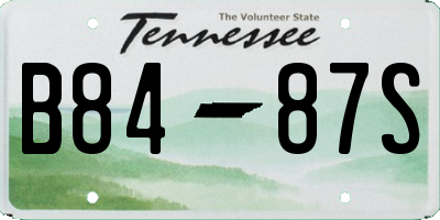 TN license plate B8487S