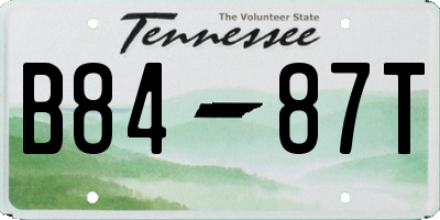 TN license plate B8487T