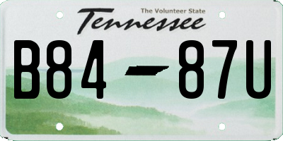 TN license plate B8487U