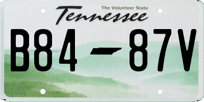 TN license plate B8487V