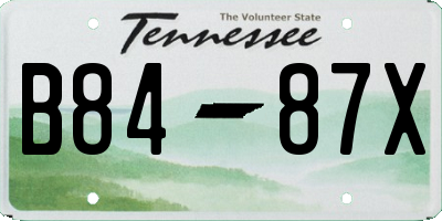 TN license plate B8487X
