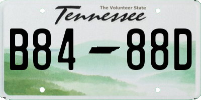 TN license plate B8488D