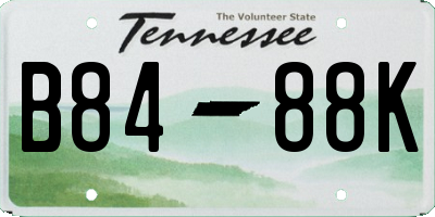 TN license plate B8488K