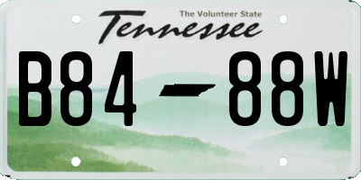 TN license plate B8488W
