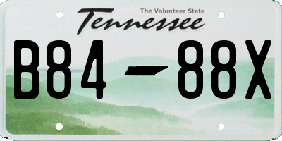 TN license plate B8488X