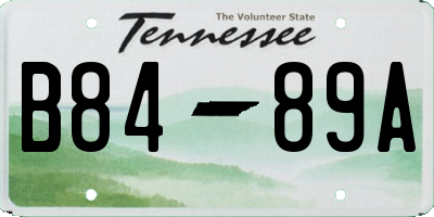 TN license plate B8489A